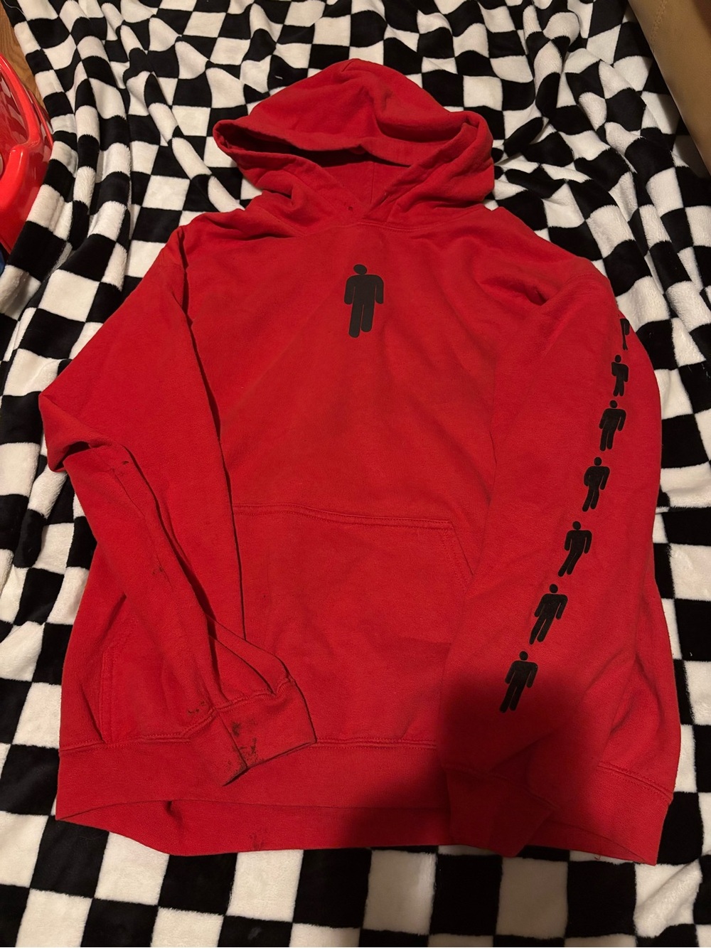 Ladies large Billie eilish red hoodie (stained)